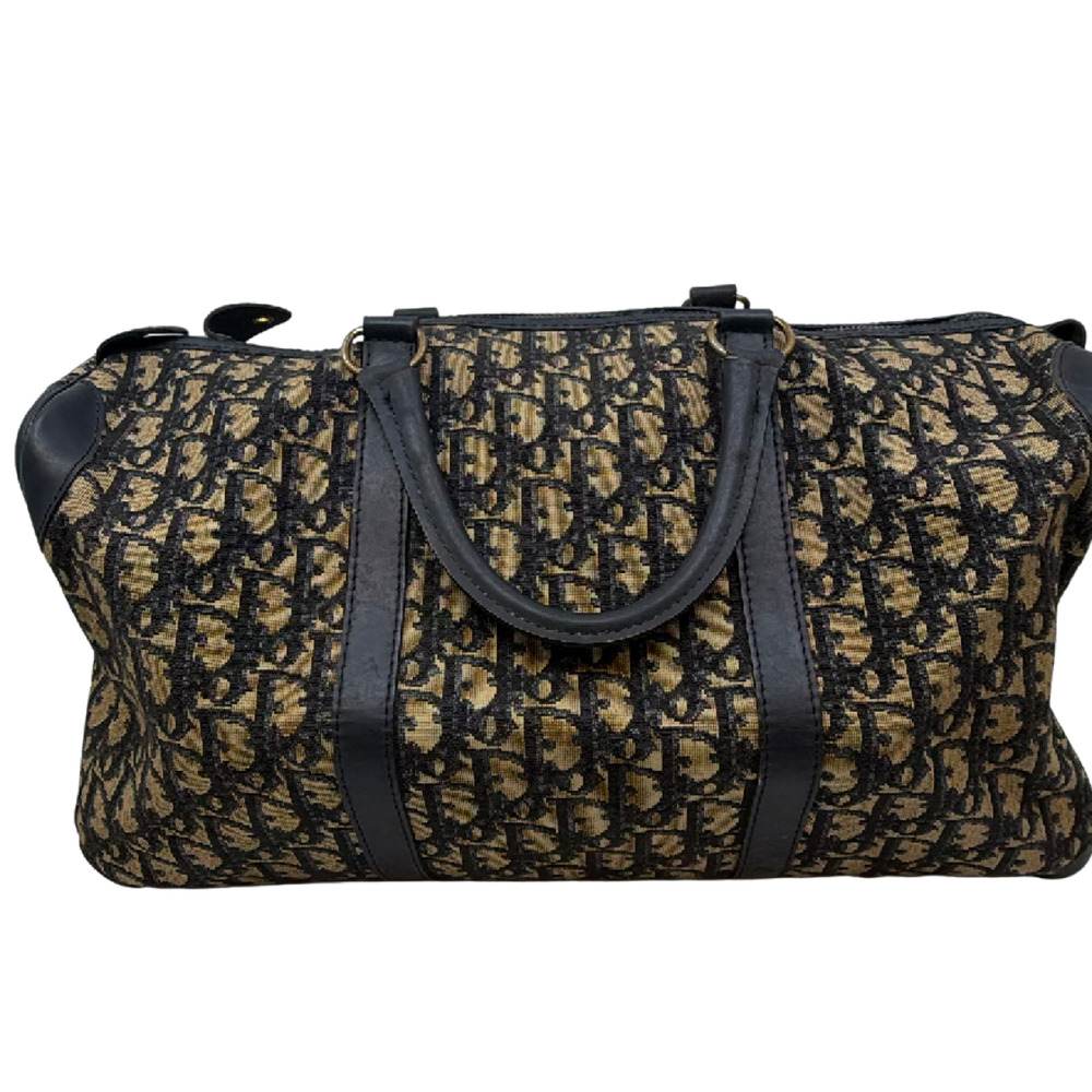 Dior Boston Bag Black Oblique Canvas Duffle Bag
